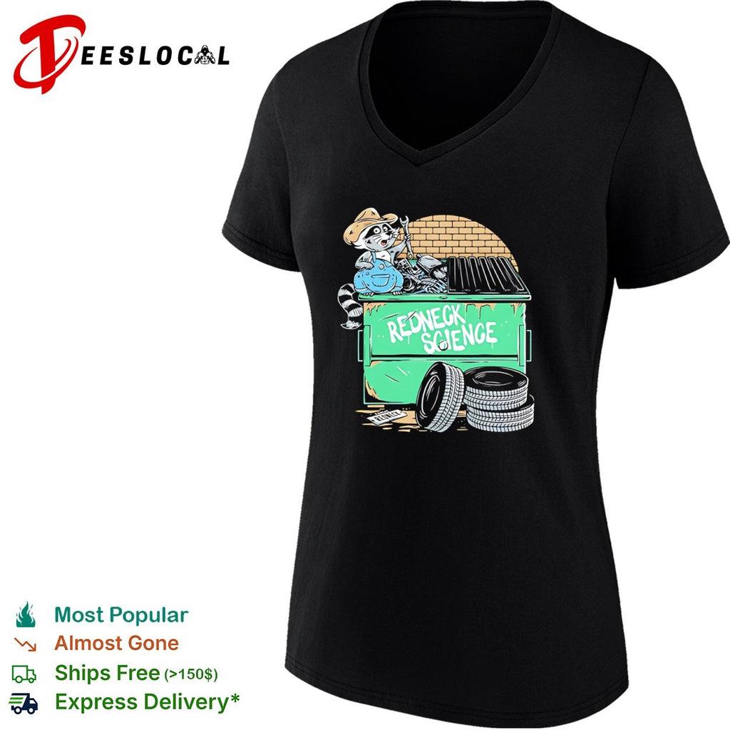 Redneck Science Raccoon Mechanic with Wrench Dumpster Diving Tire Auto Repair shirt
