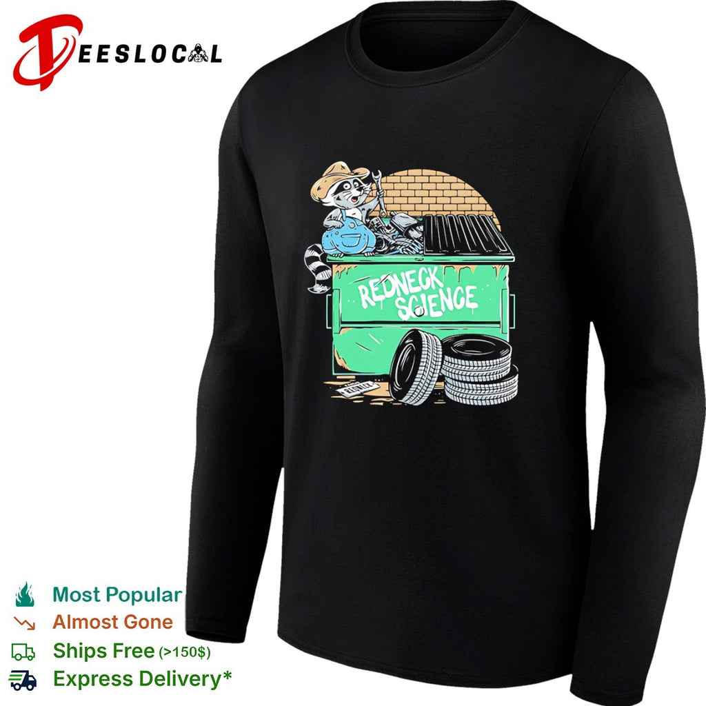 Redneck Science Raccoon Mechanic with Wrench Dumpster Diving Tire Auto Repair shirt