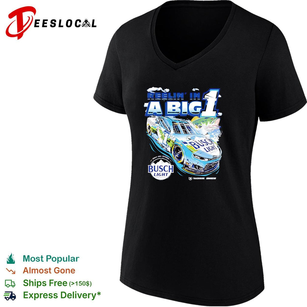 Reelin’ in a big 1 Ross Chastain Busch Light bass fishing NASCAR shirt