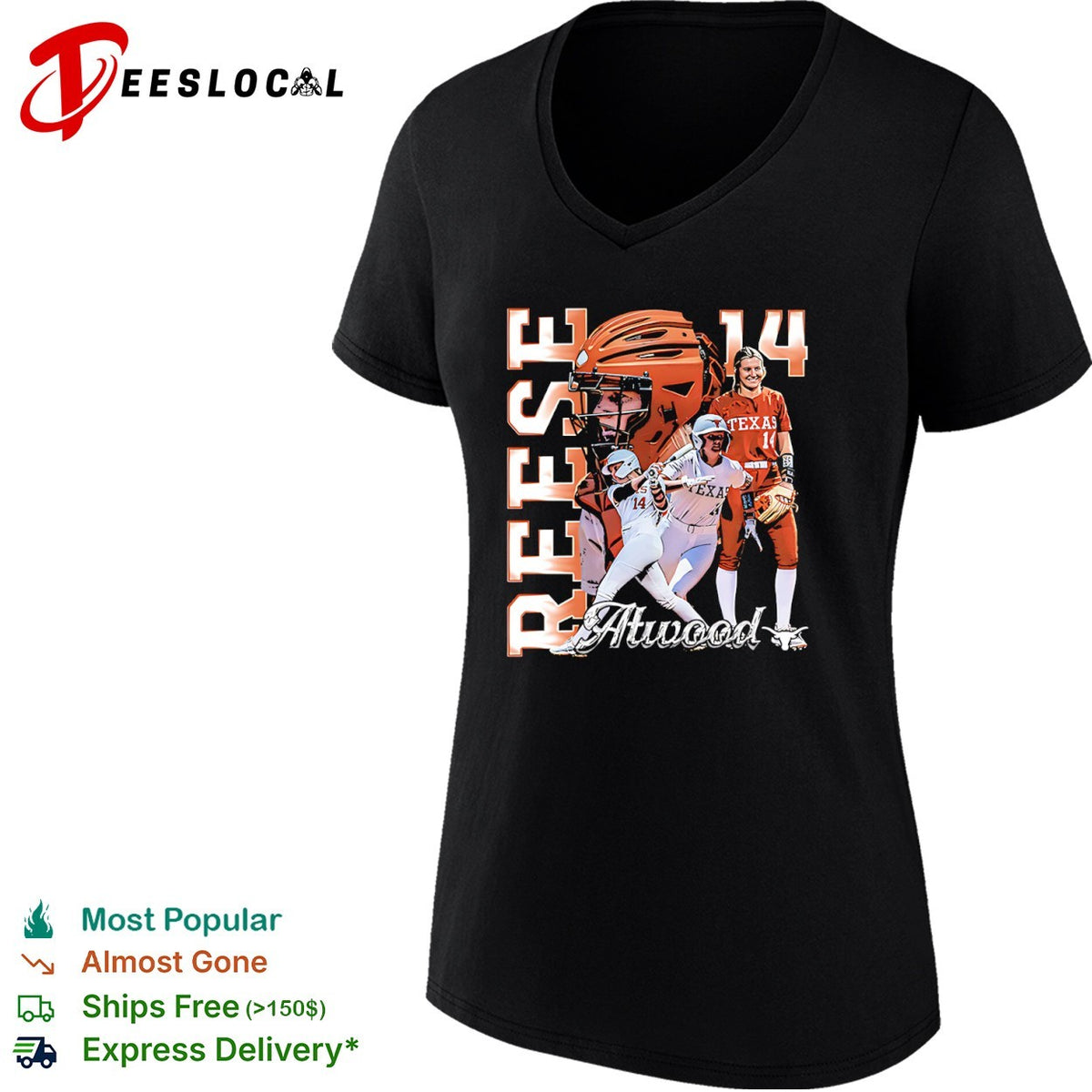 Reese Atwood Texas Longhorns Softball 14 NCAA Collage shirt