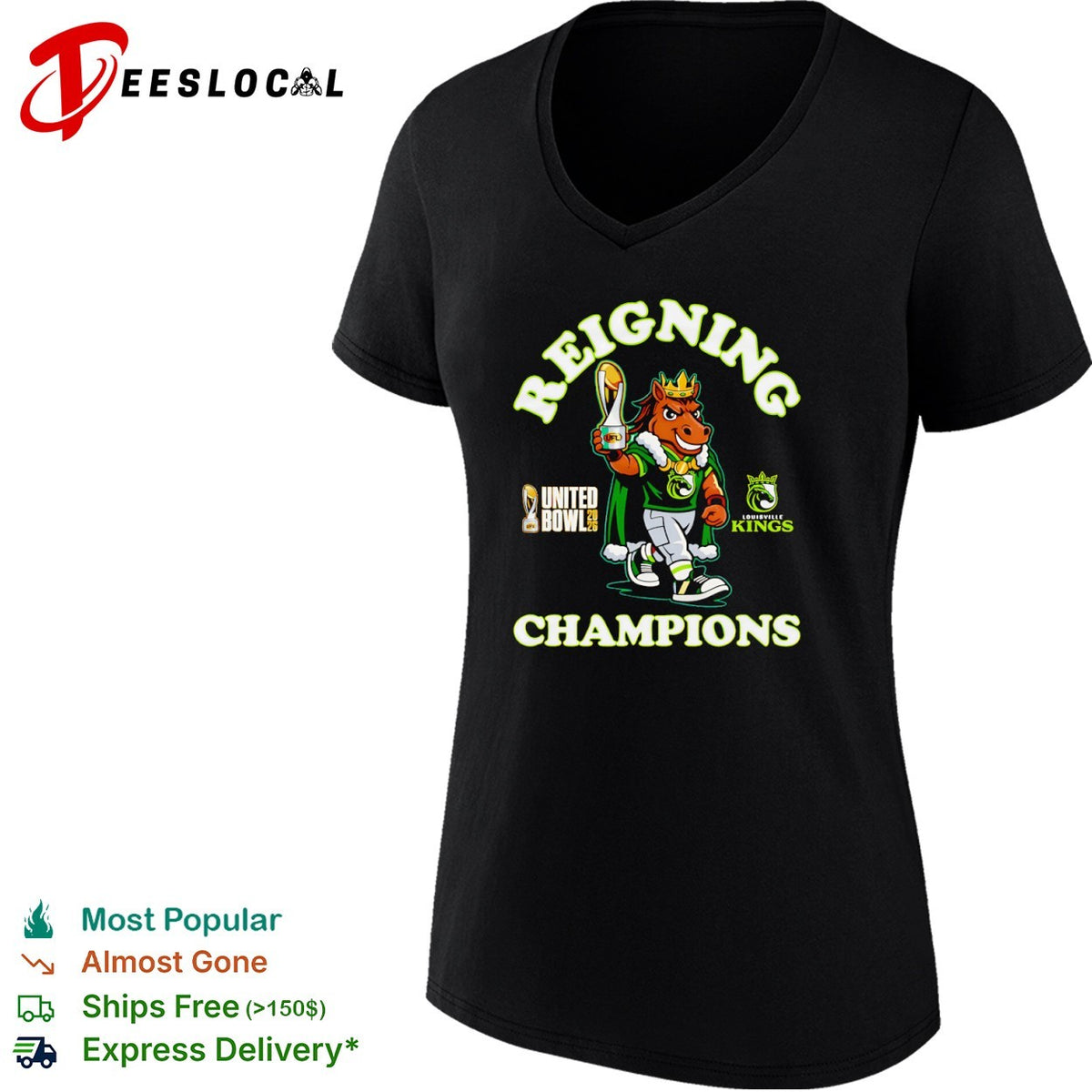 Reigning Champions Louisville Kings United Bowl 2026 UFL Mascot Football Victory shirt