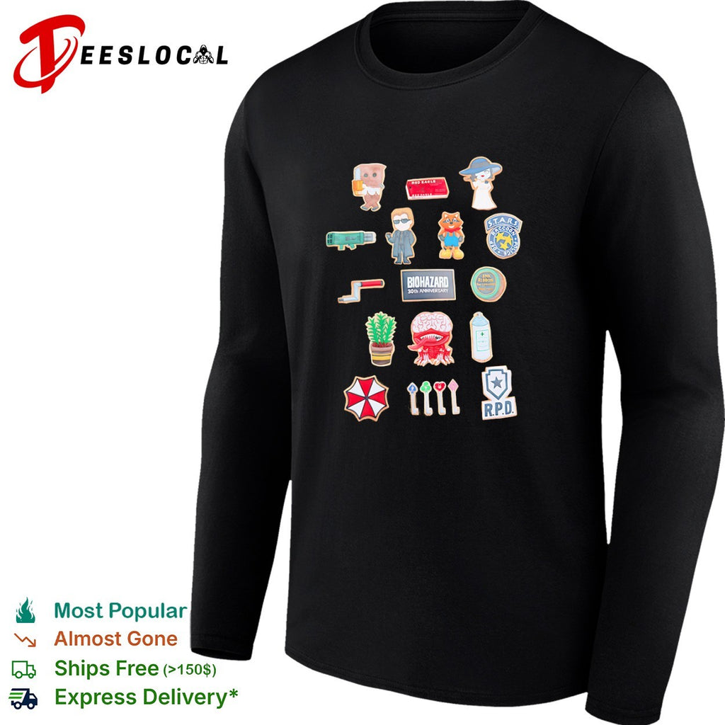Resident Evil Biohazard 30th Anniversary S T A R S Umbrella R P D Icons shirt