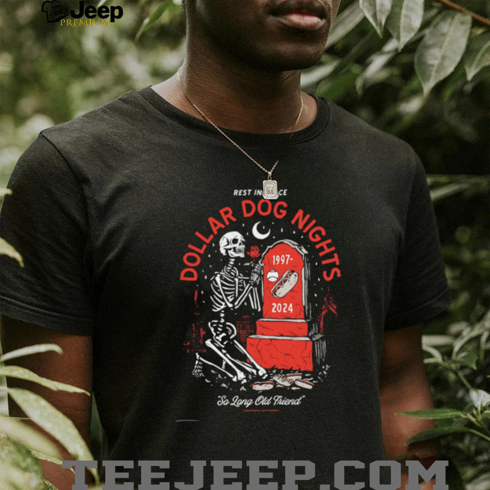Rest In Peace Dollar Dog Nights Skeleton Tribute Baseball T Shirt