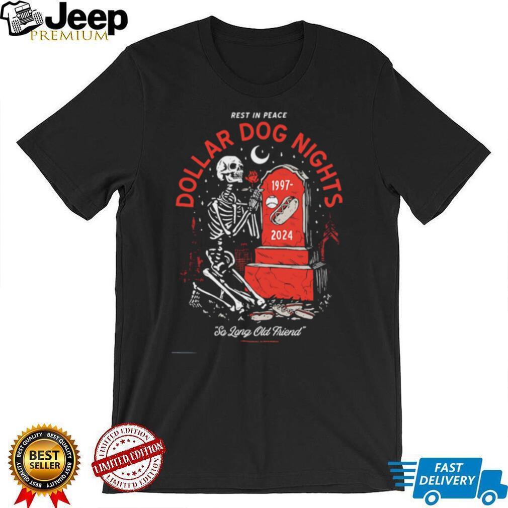 Rest In Peace Dollar Dog Nights Skeleton Tribute Baseball T Shirt