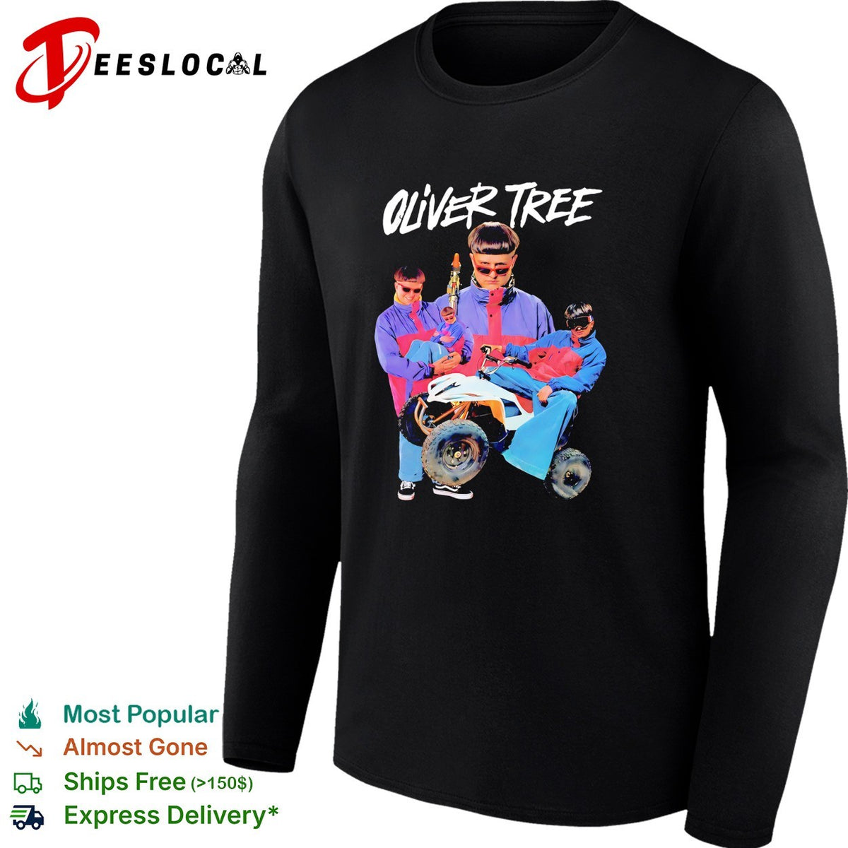 Retro ATV quad bike two riders funky outfit vintage photo art shirt