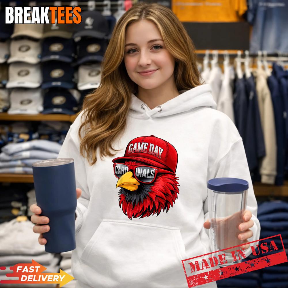 Retro Cardinal Baseball Game Day T-Shirt