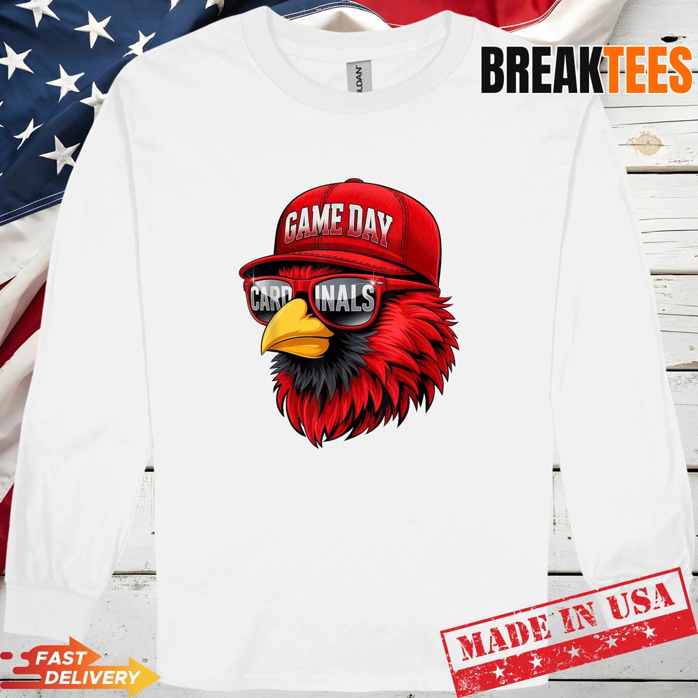 Retro Cardinal Baseball Game Day T-Shirt