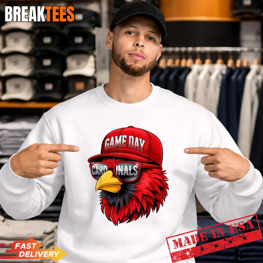 Retro Cardinal Baseball Game Day T-Shirt