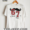 Retro Mustache Number 67 Graphic Sports T Shirt