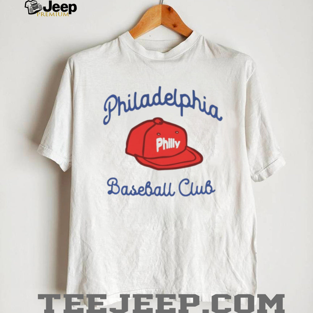 Retro Philadelphia Baseball Club Red Philly Cap Minimalist T Shirt