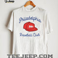 Retro Philadelphia Baseball Club Red Philly Cap Minimalist T Shirt