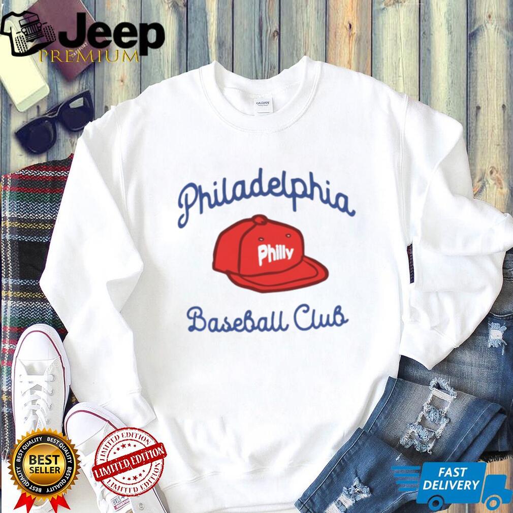Retro Philadelphia Baseball Club Red Philly Cap Minimalist T Shirt