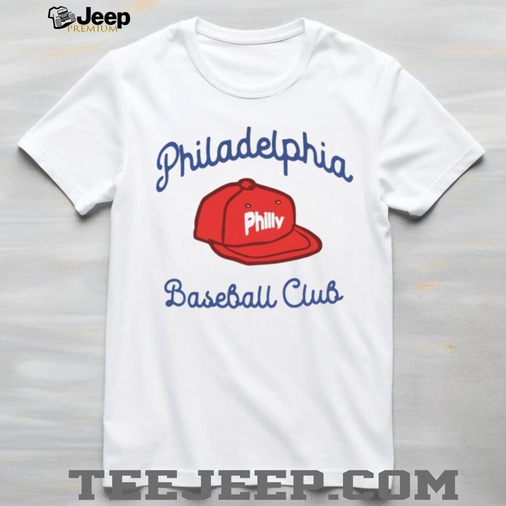 Retro Philadelphia Baseball Club Red Philly Cap Minimalist T Shirt
