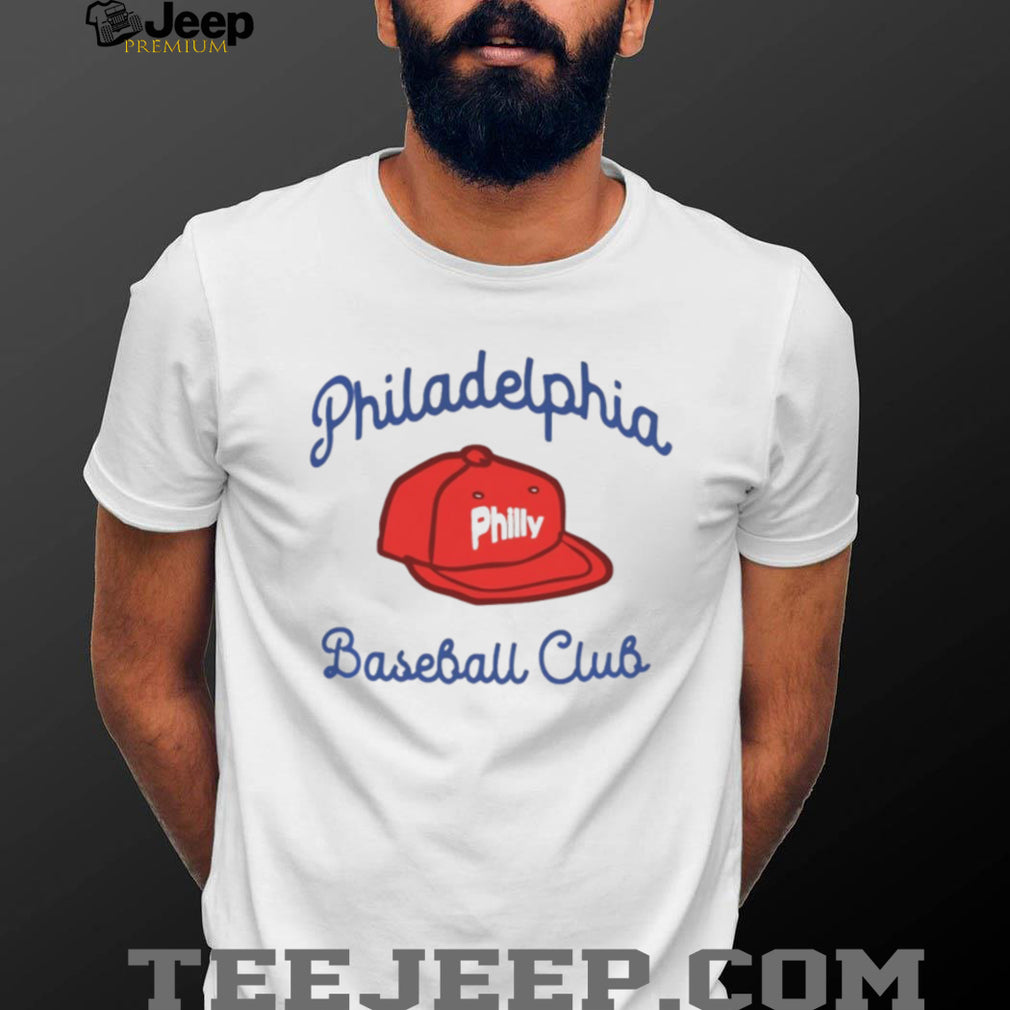 Retro Philadelphia Baseball Club Red Philly Cap Minimalist T Shirt