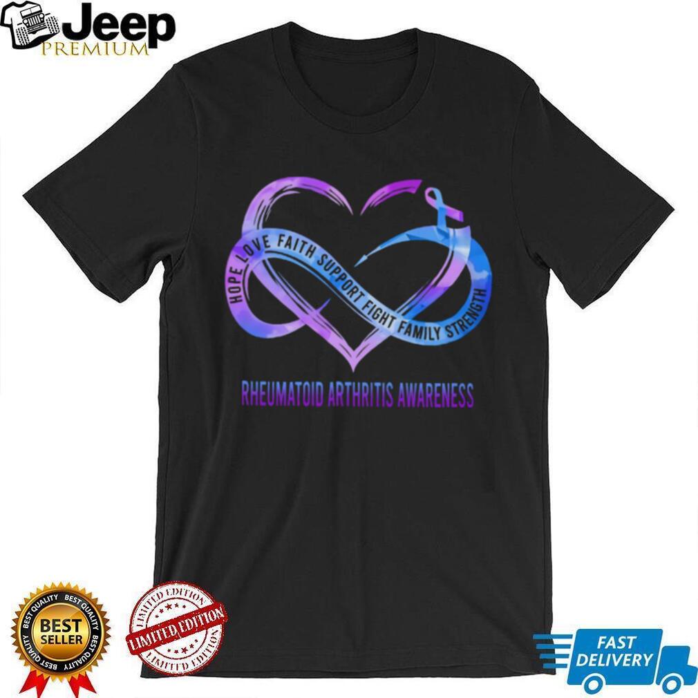 Rheumatoid Arthritis Awareness Heart Ribbon T Shirt