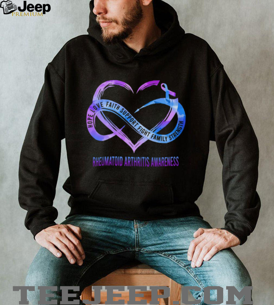 Rheumatoid Arthritis Awareness Heart Ribbon T Shirt