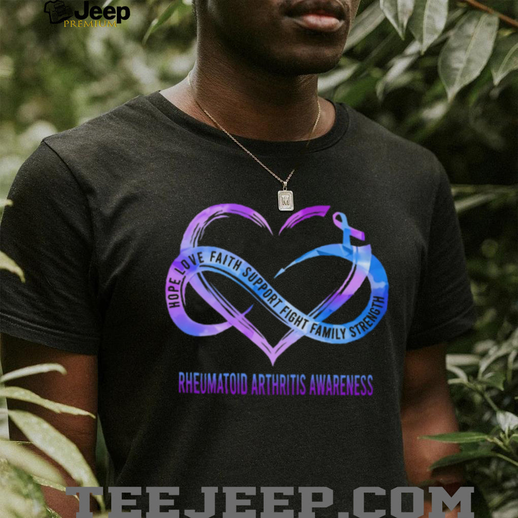 Rheumatoid Arthritis Awareness Heart Ribbon T Shirt