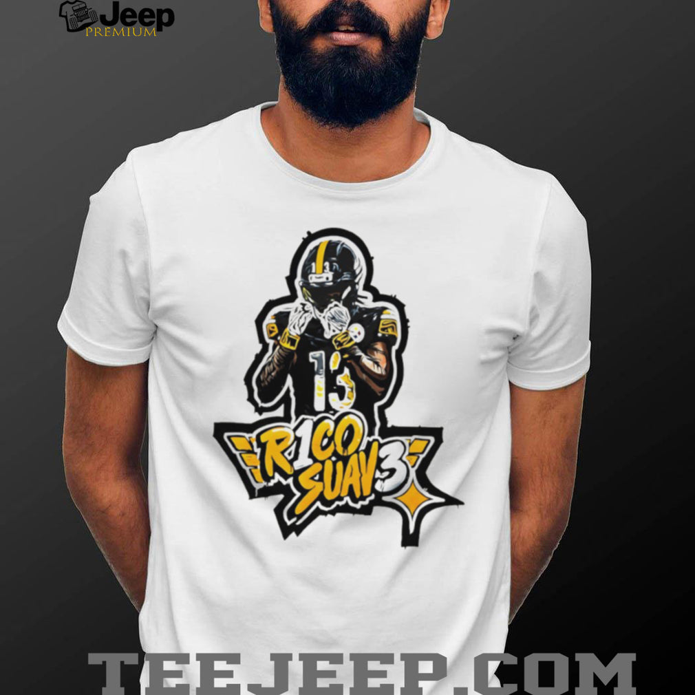 Rico Suave 13 Black and Gold Football Street Art T shirt