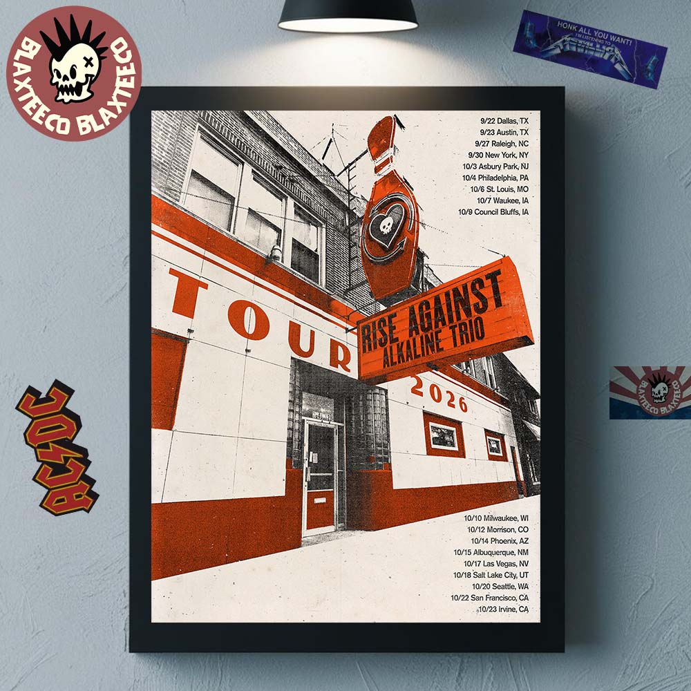 Rise Against With Alkaline Trio North America Tour 2026 Schedule Dates Home Decor Poster Canvas