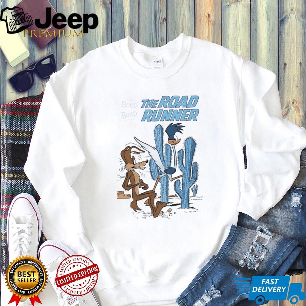 Road Runner And Wile E Coyote Desert Scene T Shirt