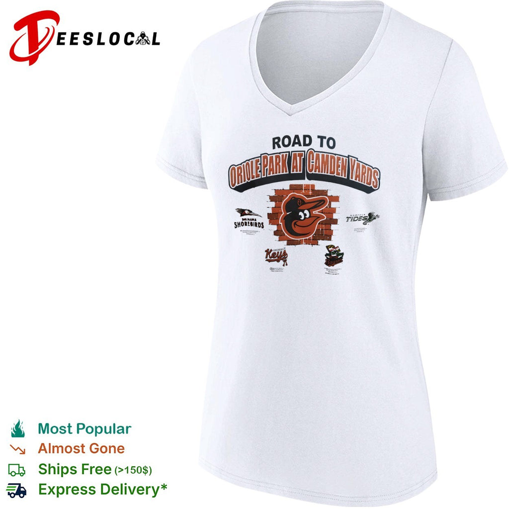 Road to Oriole Park at Camden Yards Delmarva Shorebirds Frederick Keys Baysox Baltimore Orioles shirt