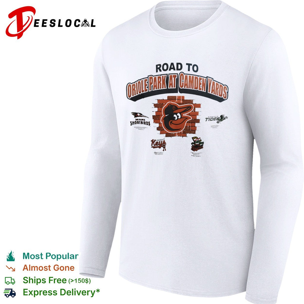 Road to Oriole Park at Camden Yards Delmarva Shorebirds Frederick Keys Baysox Baltimore Orioles shirt