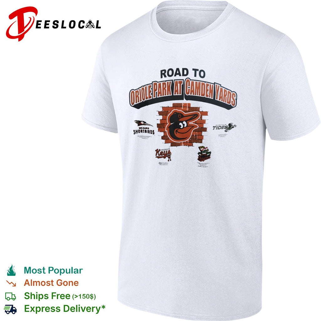 Road to Oriole Park at Camden Yards Delmarva Shorebirds Frederick Keys Baysox Baltimore Orioles shirt