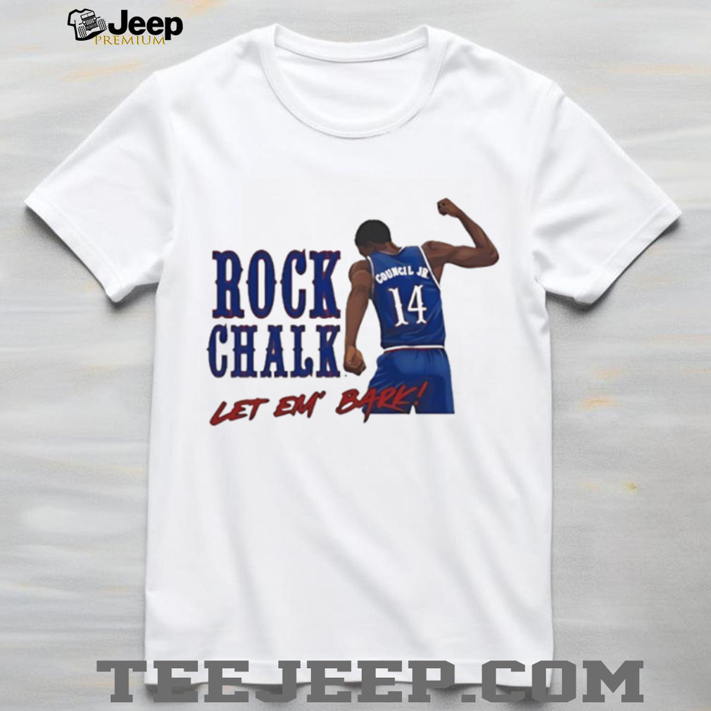 Rock Chalk Let Em Bark Council Jr 14 Kansas Basketball Fan T Shirt