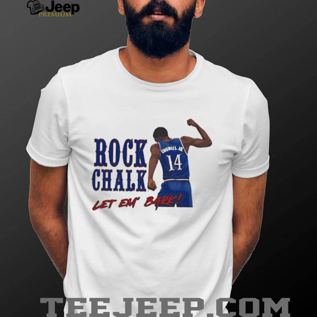 Rock Chalk Let Em Bark Council Jr 14 Kansas Basketball Fan T Shirt