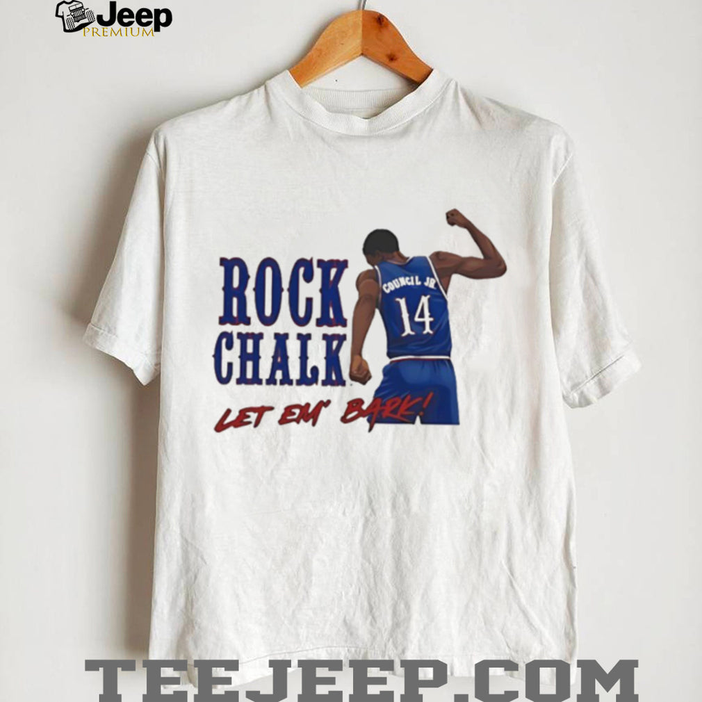 Rock Chalk Let Em Bark Council Jr 14 Kansas Basketball Fan T Shirt