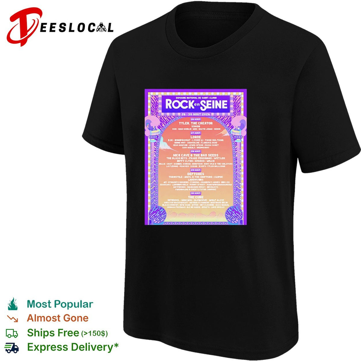 Rock En Seine 2026 Festival Lineup At Domaine National De Saint Cloud From 26 To 39 August 2026 shirt