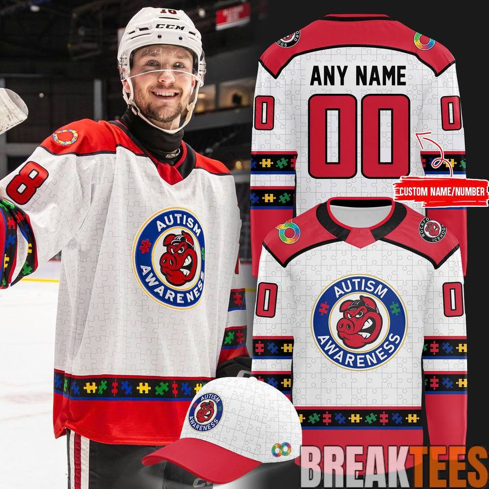 Rockford IceHogs 2026 Autism Awareness Custom Hockey Jersey