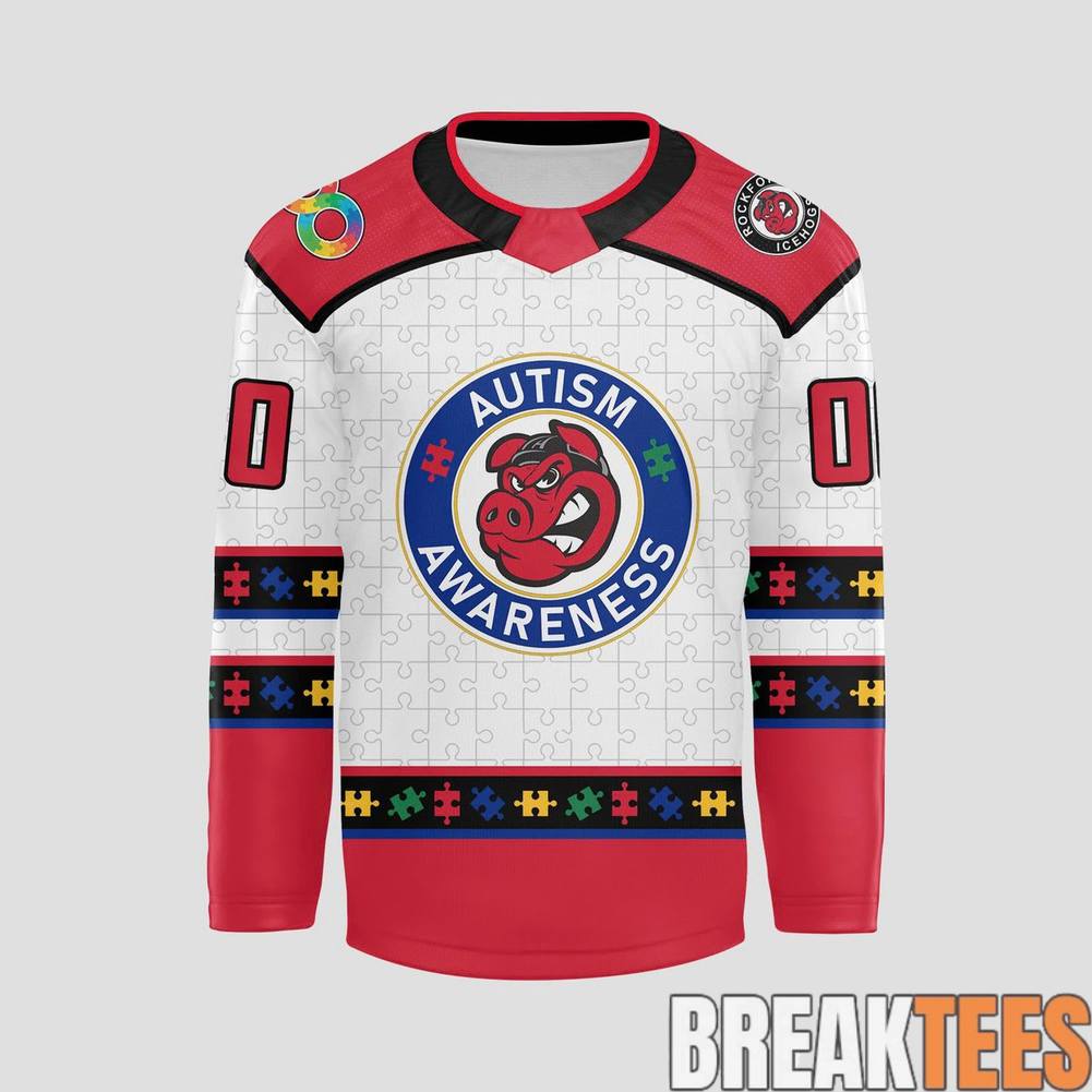 Rockford IceHogs 2026 Autism Awareness Custom Hockey Jersey