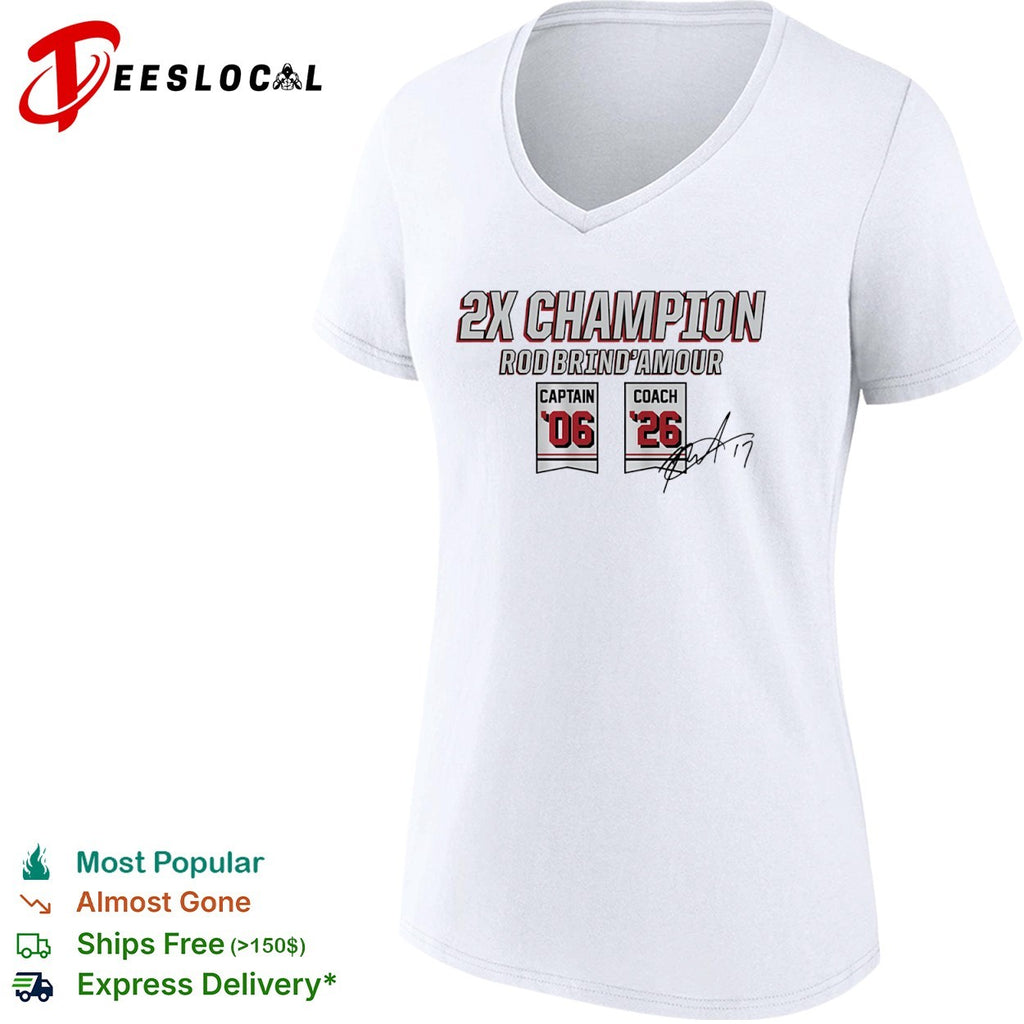 Rod Brind Amour Carolina Hurricanes 2X Champion Captain 06 Coach 26 NHL shirt