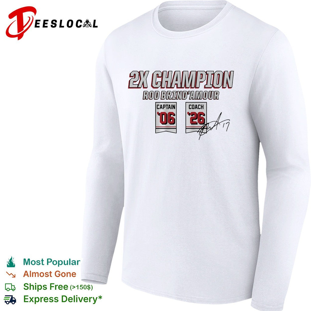 Rod Brind Amour Carolina Hurricanes 2X Champion Captain 06 Coach 26 NHL shirt