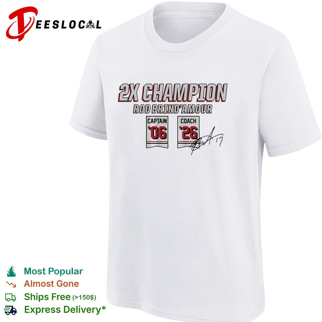 Rod Brind Amour Carolina Hurricanes 2X Champion Captain 06 Coach 26 NHL shirt
