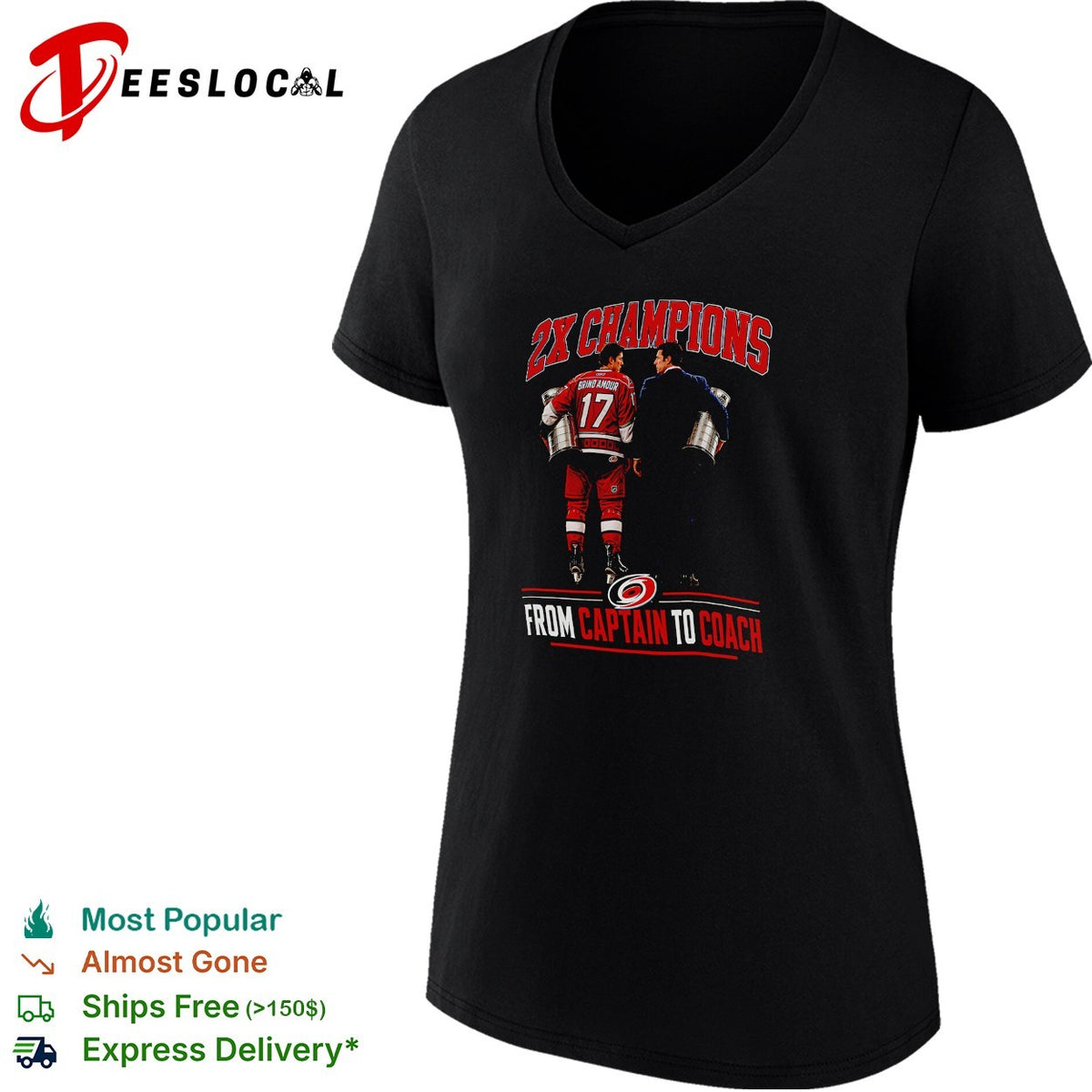 Rod Brind’Amour and coach Two time champions trophy walk shirt