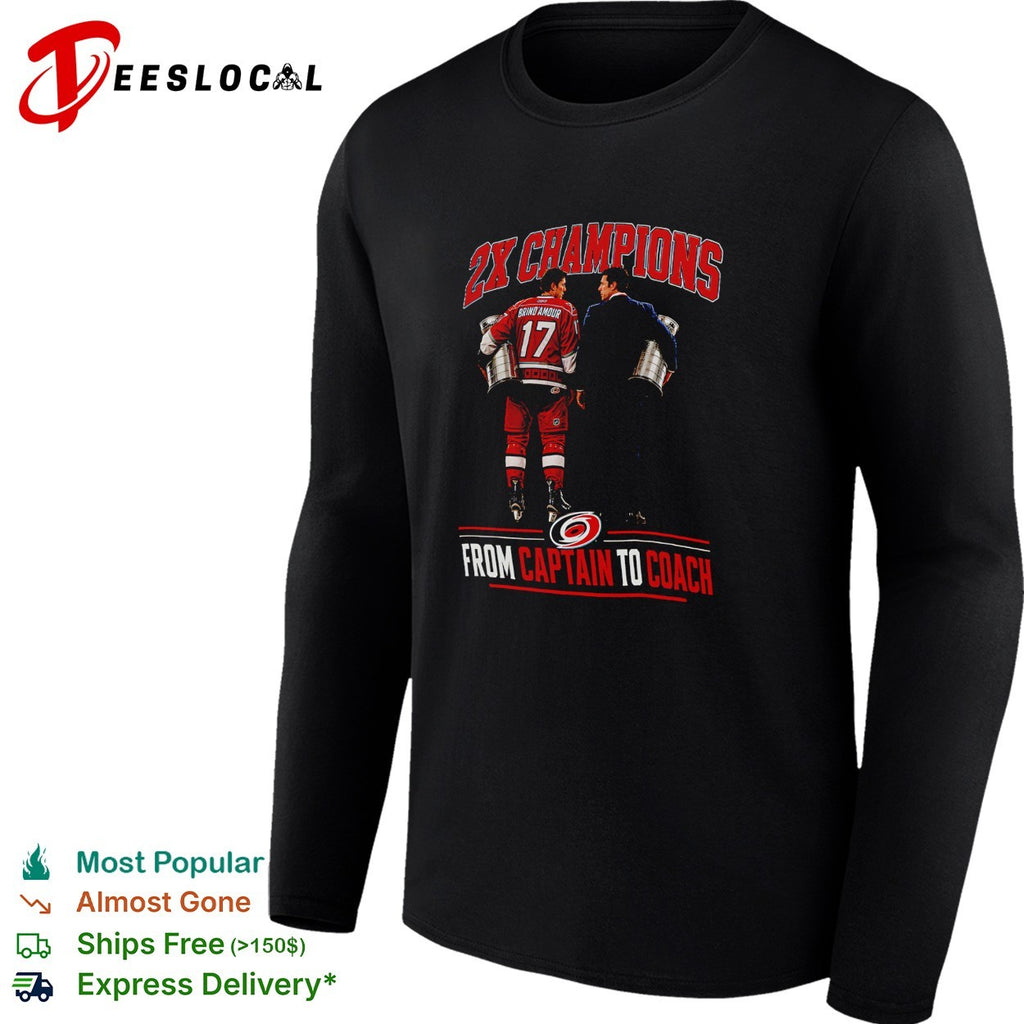 Rod Brind’Amour and coach Two time champions trophy walk shirt