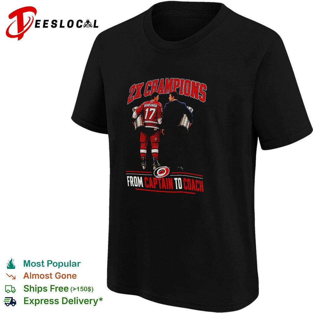Rod Brind’Amour and coach Two time champions trophy walk shirt