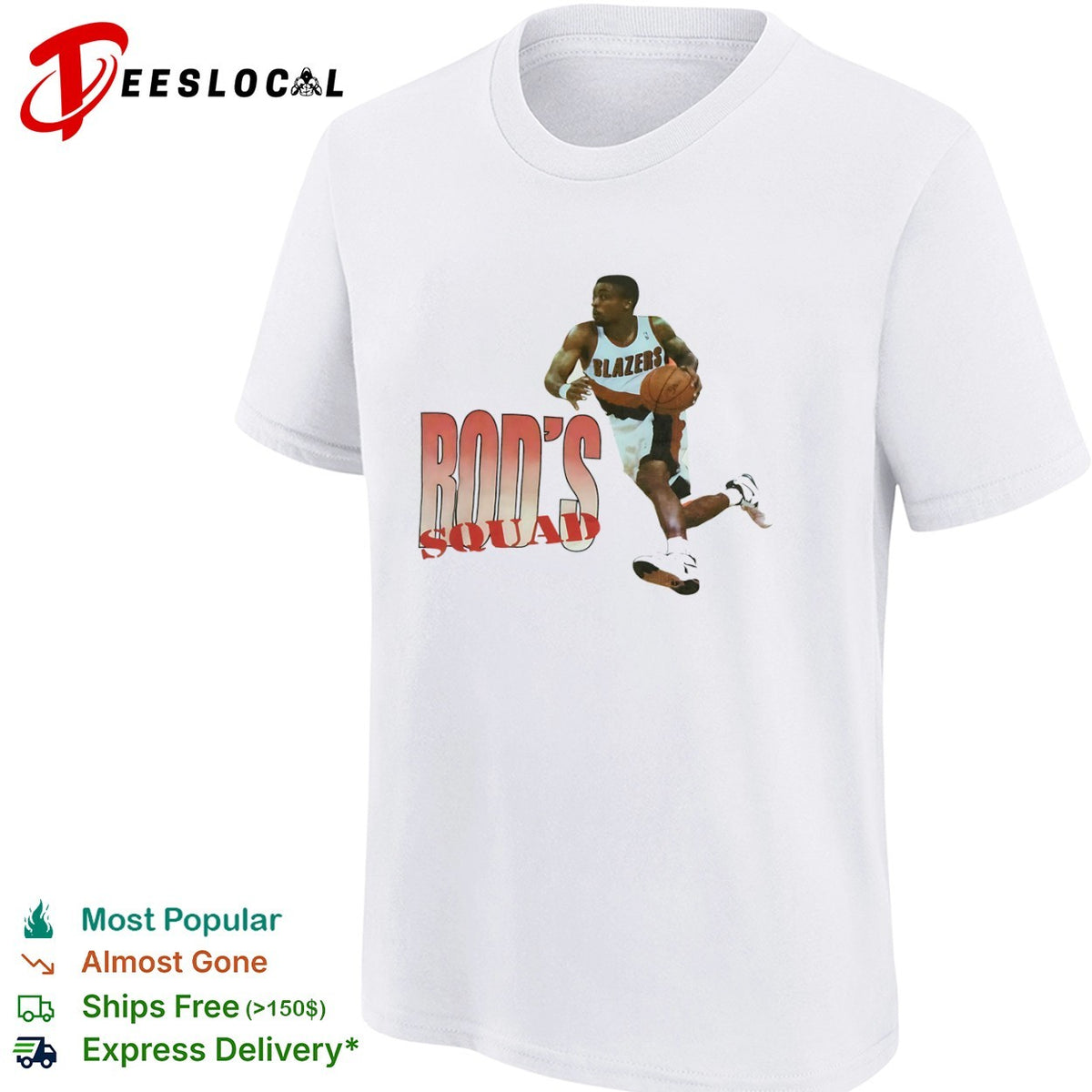 Rod Strickland Portland Trail Blazers squad basketball shirt