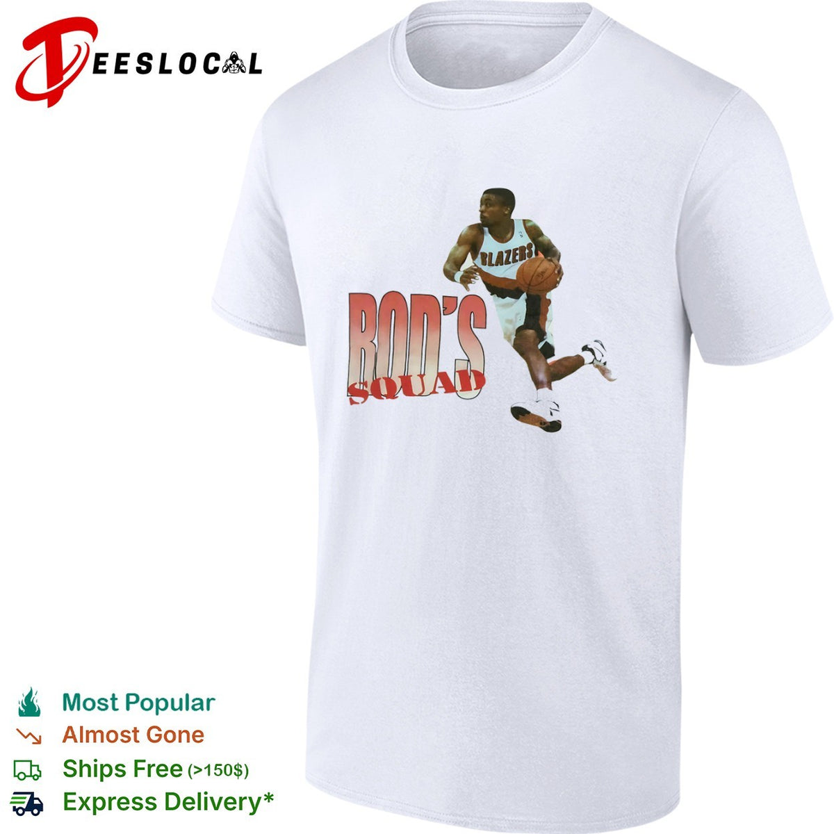 Rod Strickland Portland Trail Blazers squad basketball shirt