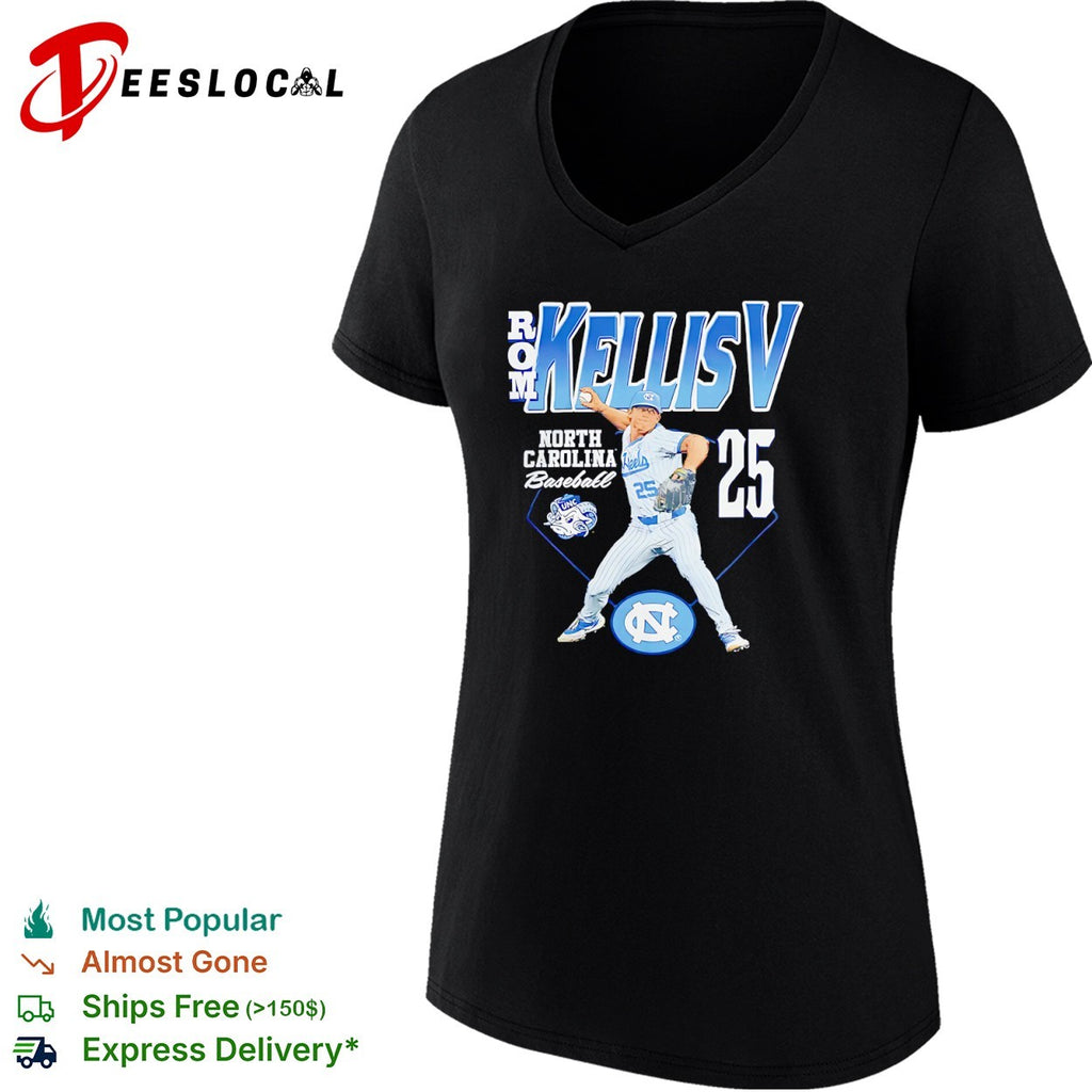 Rom Kellis V North Carolina Tar Heels baseball Shirt