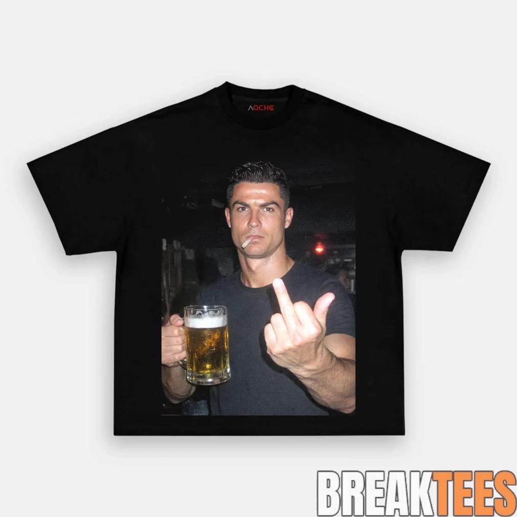 Ronaldo Drunk After Hours Middle Finger Tee