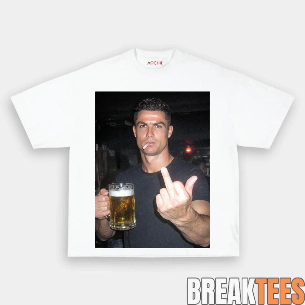 Ronaldo Drunk After Hours Middle Finger Tee