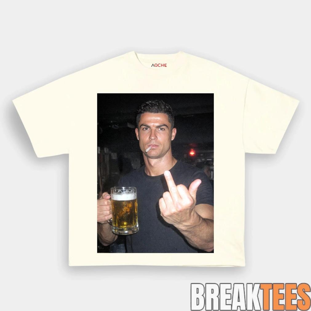 Ronaldo Drunk After Hours Middle Finger Tee
