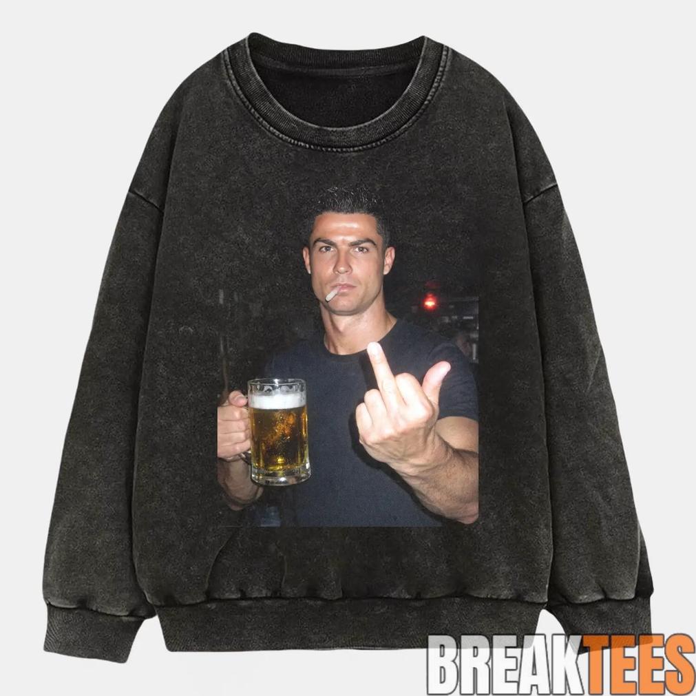 Ronaldo Drunk After Hours Middle Finger Tee