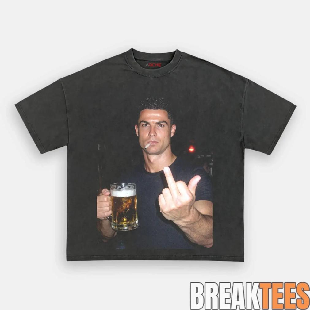 Ronaldo Drunk After Hours Middle Finger Tee
