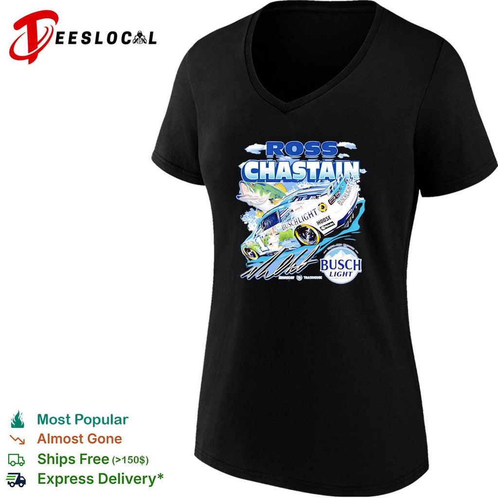 Ross Chastain 1 Busch Light bass fishing Trackhouse NASCAR shirt