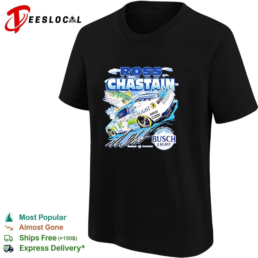 Ross Chastain 1 Busch Light bass fishing Trackhouse NASCAR shirt