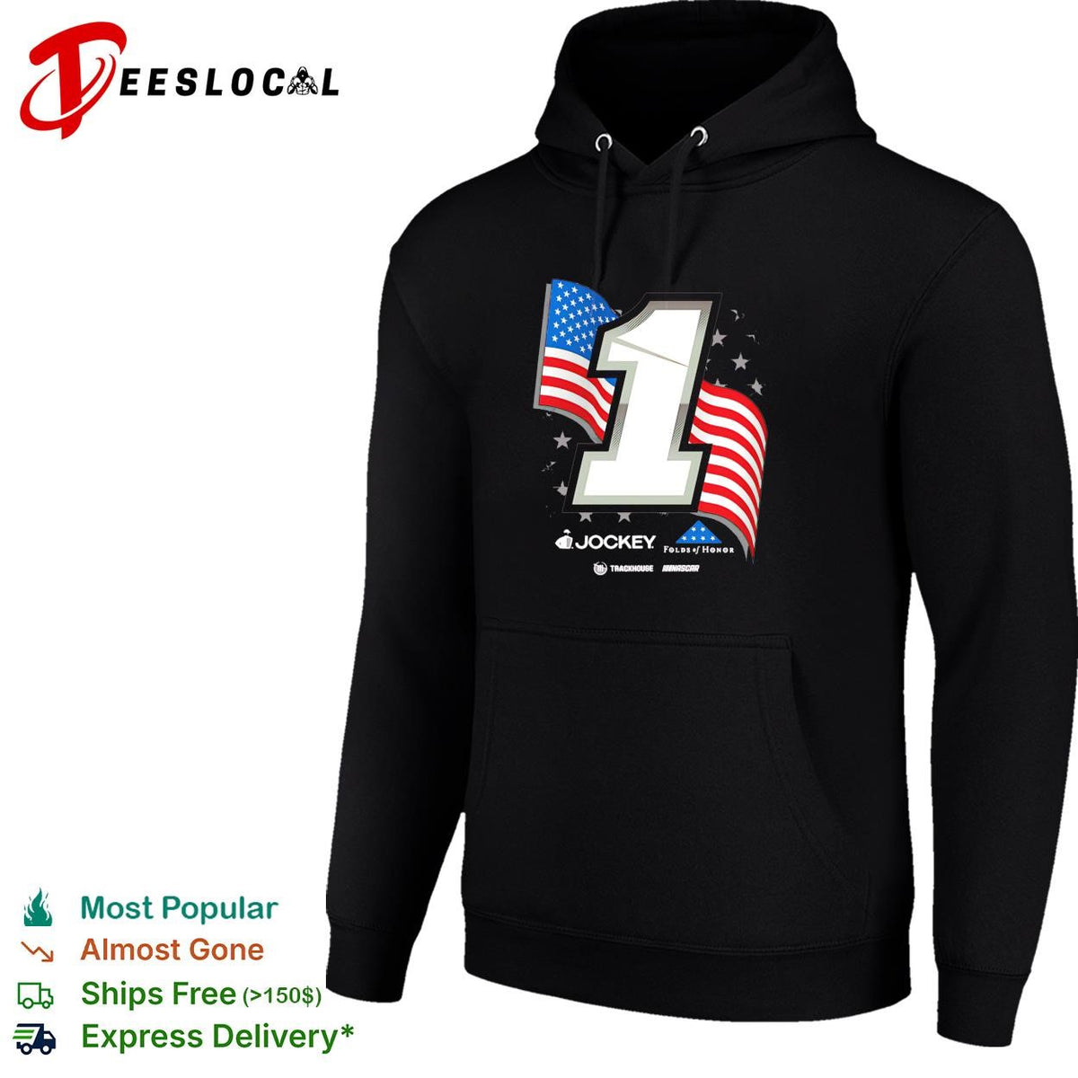 Ross Chastain 1 Jockey Folds of Honor American flag Trackhouse NASCAR shirt